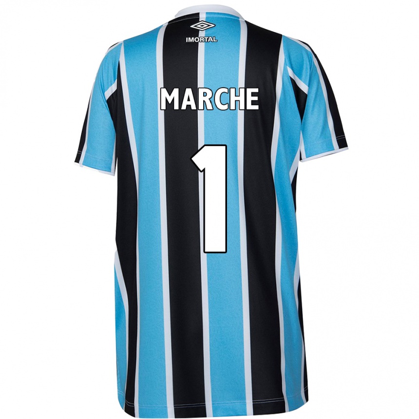 Kids Football Agustín Marchesín #1 Blue Black White Home Jersey 2024/25 T-Shirt Za