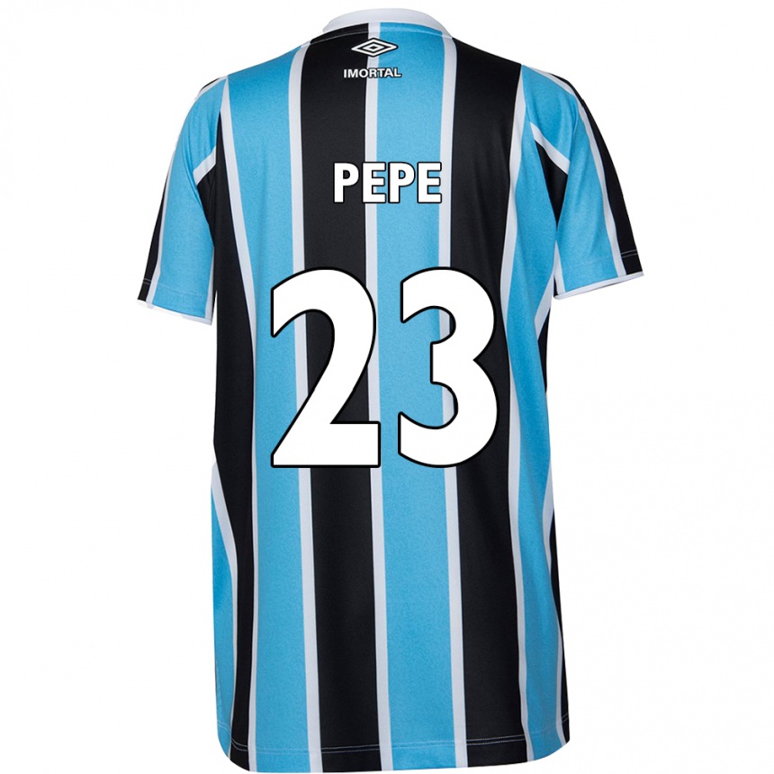 Kids Football Pepê #23 Blue Black White Home Jersey 2024/25 T-Shirt Za