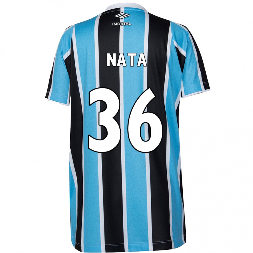 Kids Football Natã #36 Blue Black White Home Jersey 2024/25 T-Shirt Za