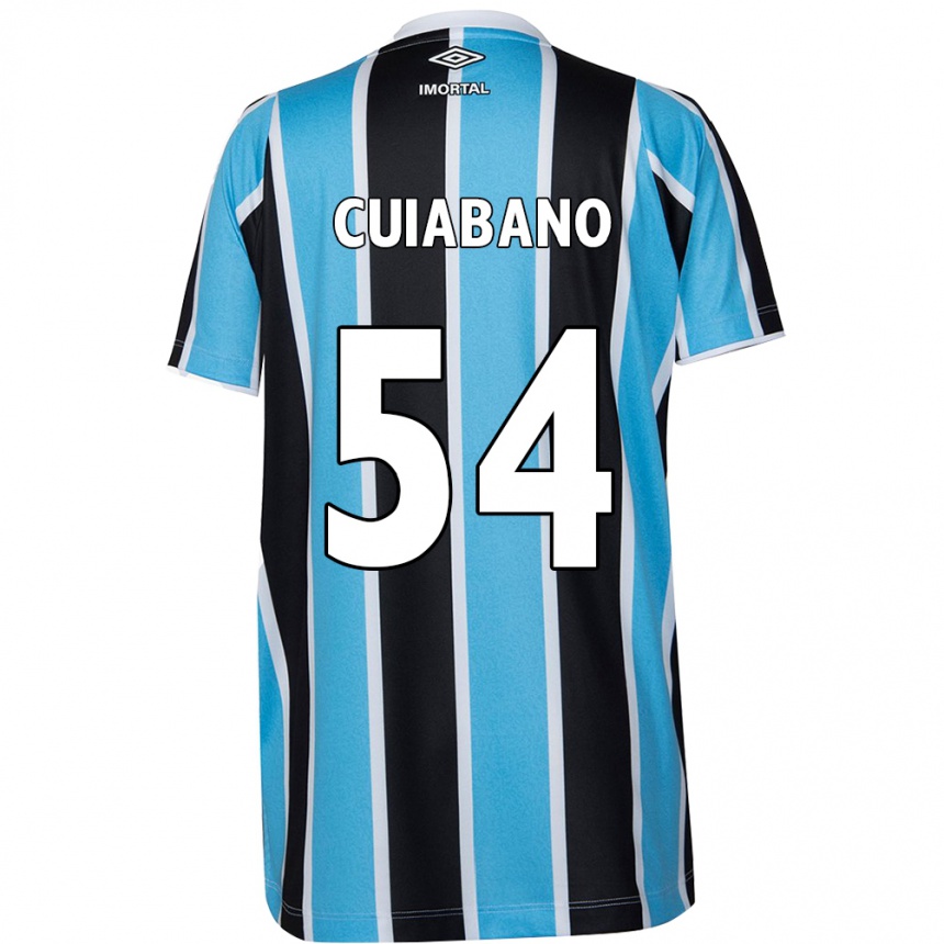 Kids Football Cuiabano #54 Blue Black White Home Jersey 2024/25 T-Shirt Za