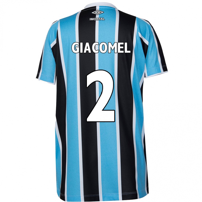 Kids Football Laís Giacomel #2 Blue Black White Home Jersey 2024/25 T-Shirt Za