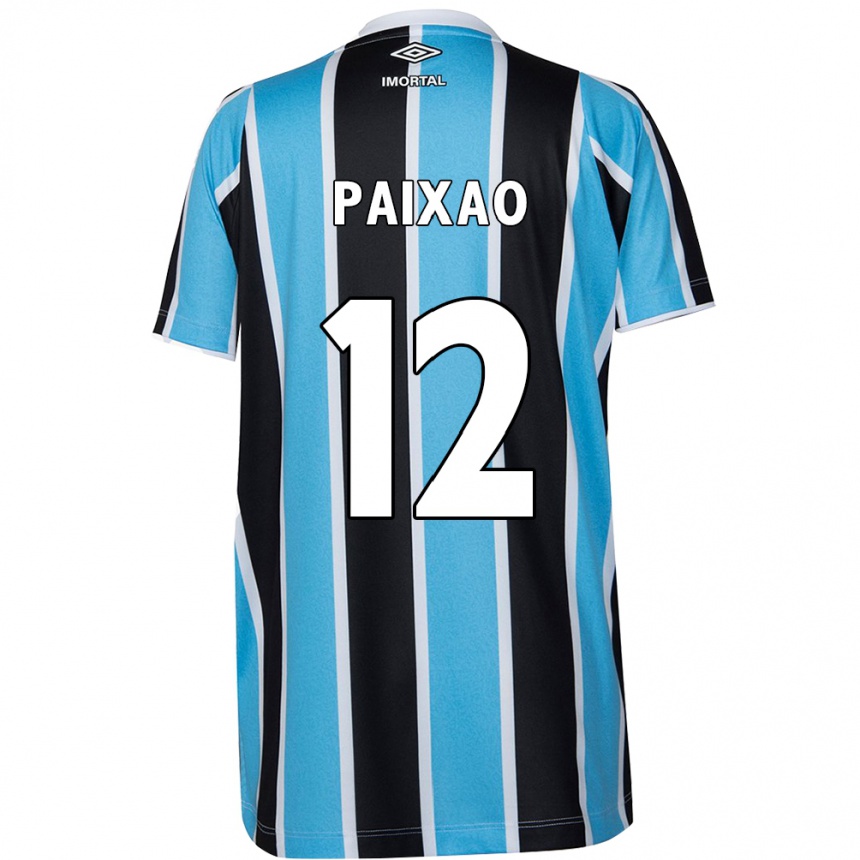 Kids Football Iasmin Paixão #12 Blue Black White Home Jersey 2024/25 T-Shirt Za