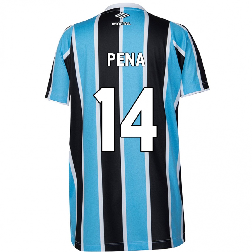 Kids Football Jessica Peña #14 Blue Black White Home Jersey 2024/25 T-Shirt Za