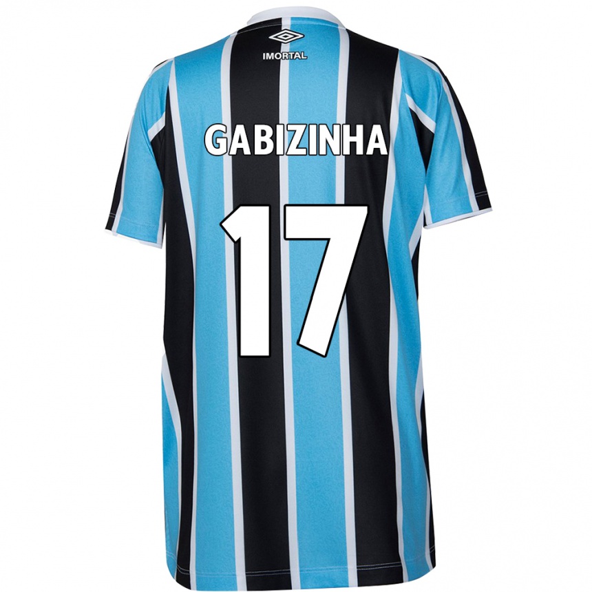 Kids Football Gabizinha #17 Blue Black White Home Jersey 2024/25 T-Shirt Za