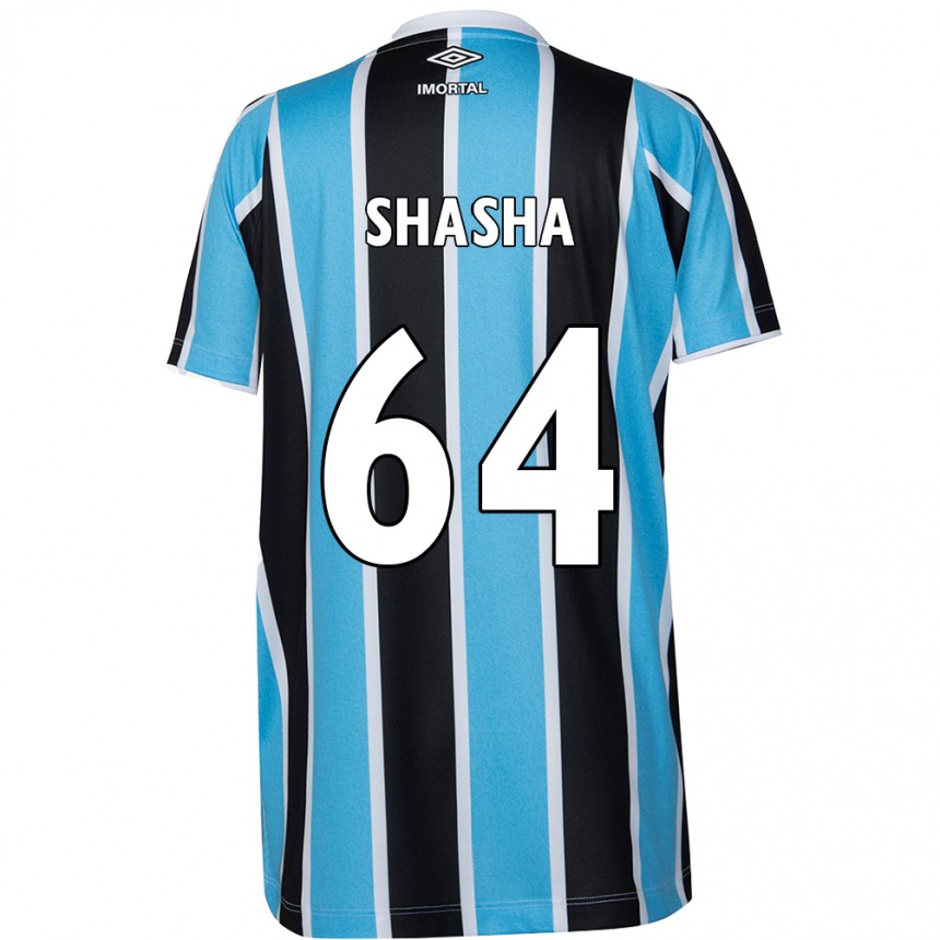 Kids Football Shashá #64 Blue Black White Home Jersey 2024/25 T-Shirt Za