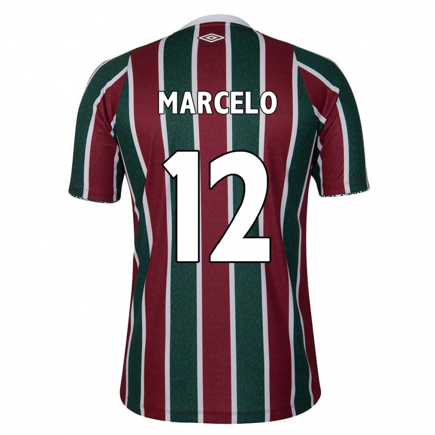 Kids Football Marcelo #12 Green Maroon White Home Jersey 2024/25 T-Shirt Za