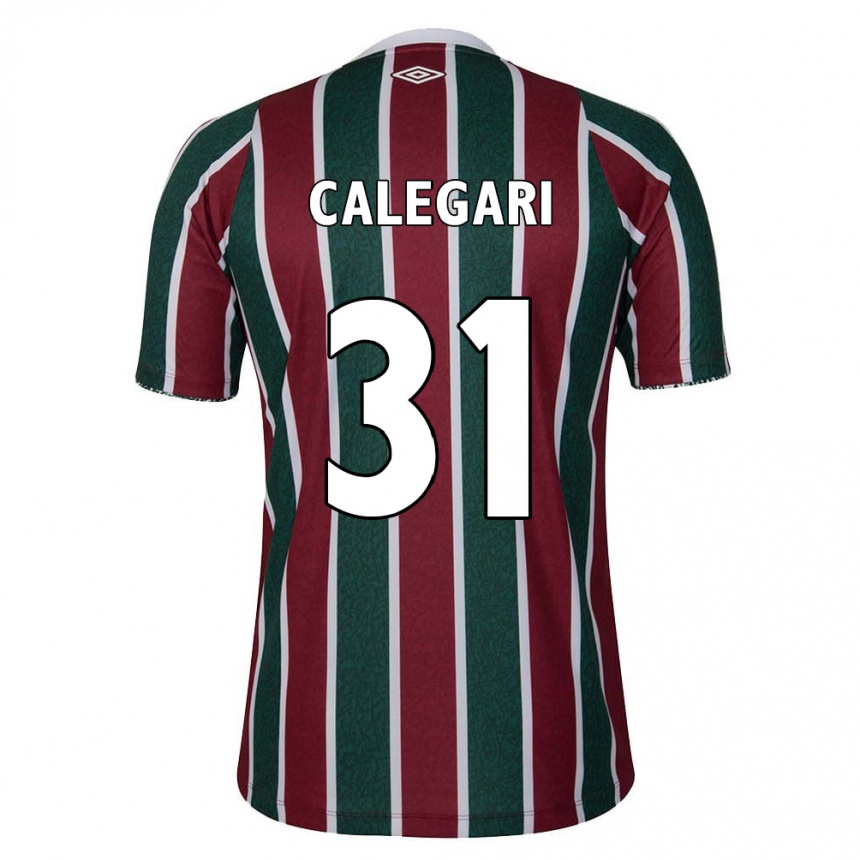 Kids Football Calegari #31 Green Maroon White Home Jersey 2024/25 T-Shirt Za