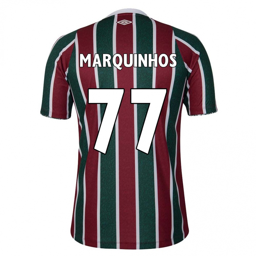 Kids Football Marquinhos #77 Green Maroon White Home Jersey 2024/25 T-Shirt Za