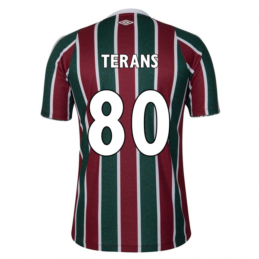 Kids Football David Terans #80 Green Maroon White Home Jersey 2024/25 T-Shirt Za