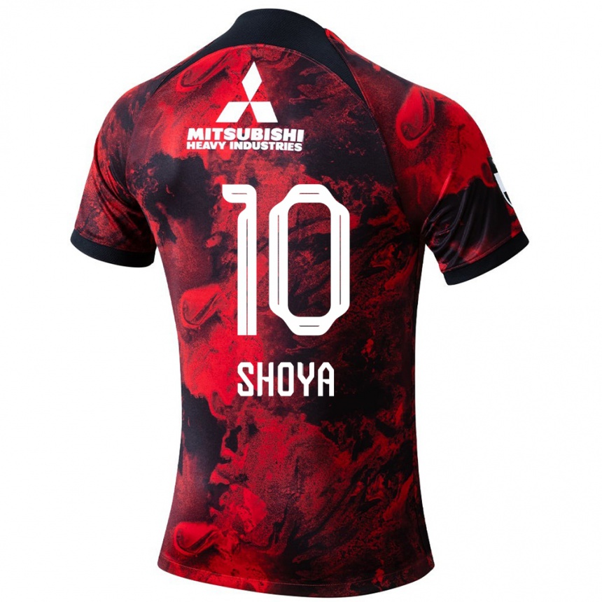 Kids Football Shoya Nakajima #10 Red Black Home Jersey 2024/25 T-Shirt Za