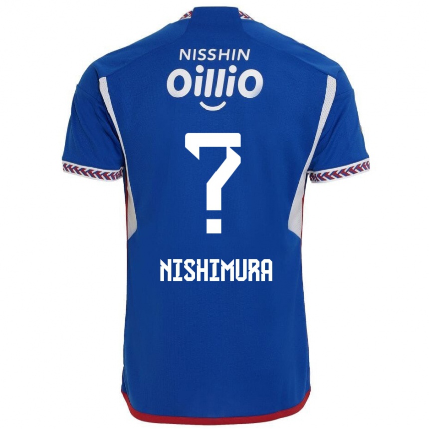 Kids Football Takuma Nishimura #0 Blue White Red Home Jersey 2024/25 T-Shirt Za