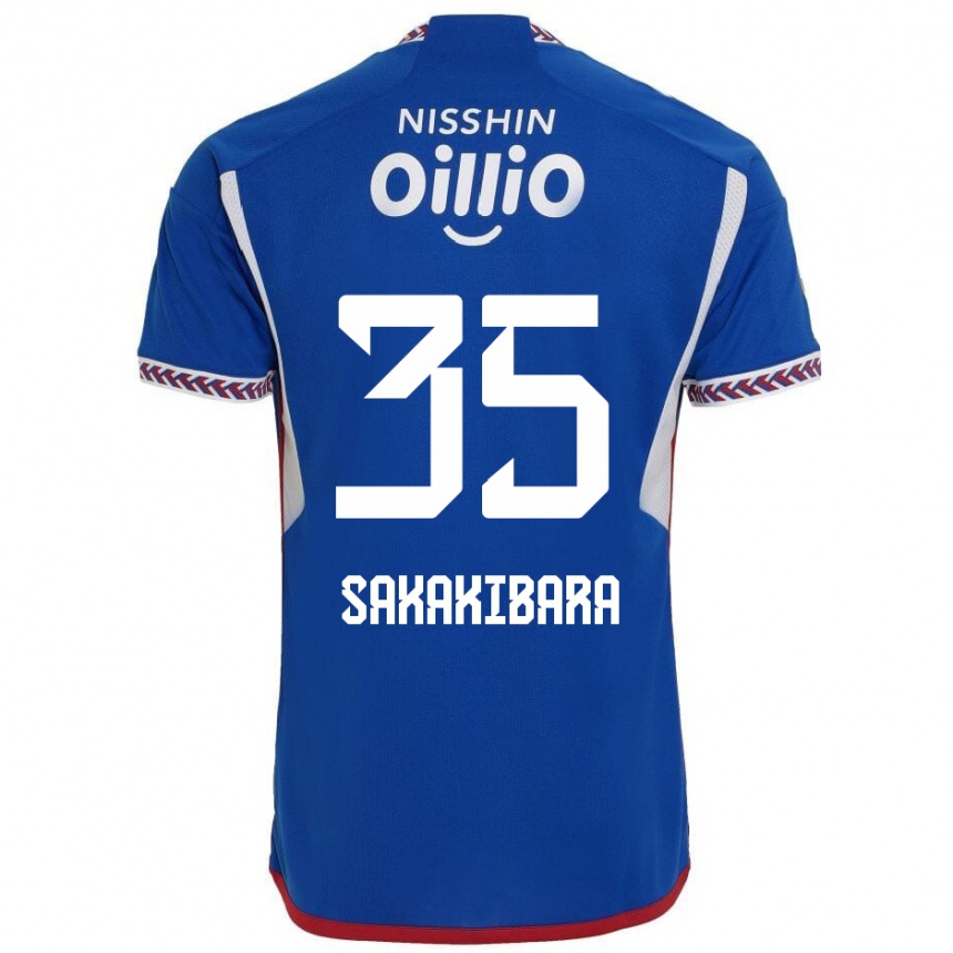 Kids Football Keigo Sakakibara #35 Blue White Red Home Jersey 2024/25 T-Shirt Za