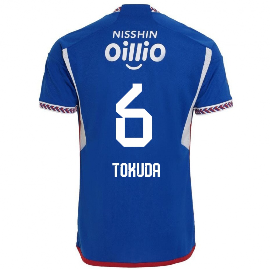 Kids Football Yuma Tokuda #6 Blue White Red Home Jersey 2024/25 T-Shirt Za