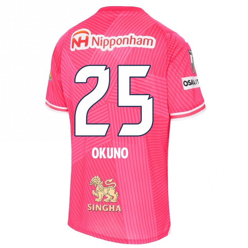 Kids Football Hiroaki Okuno #25 Pink White Home Jersey 2024/25 T-Shirt Za