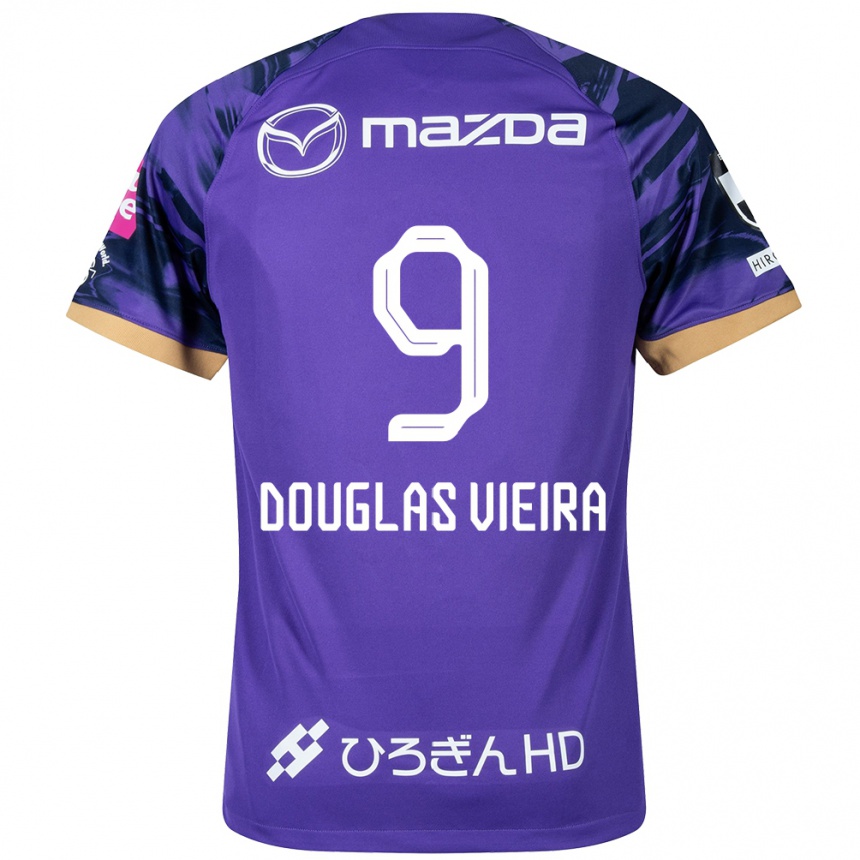 Kids Football Douglas Vieira #9 Purple White Home Jersey 2024/25 T-Shirt Za