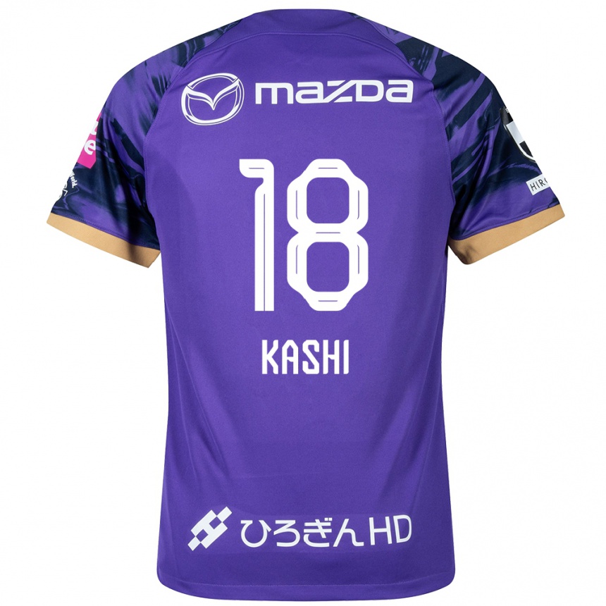 Kids Football Yoshifumi Kashiwa #18 Purple White Home Jersey 2024/25 T-Shirt Za