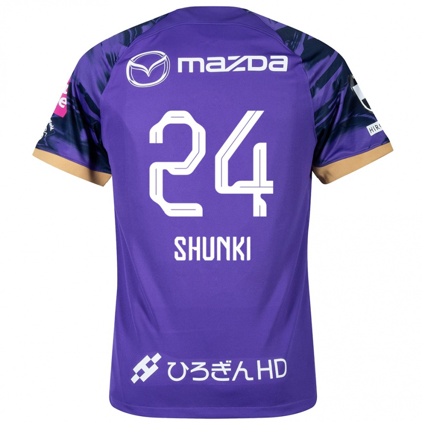 Kids Football Shunki Higashi #24 Purple White Home Jersey 2024/25 T-Shirt Za