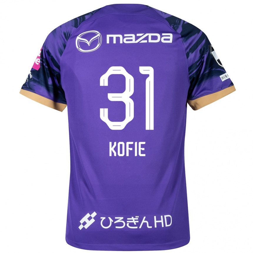 Kids Football Shota Kofie #31 Purple White Home Jersey 2024/25 T-Shirt Za