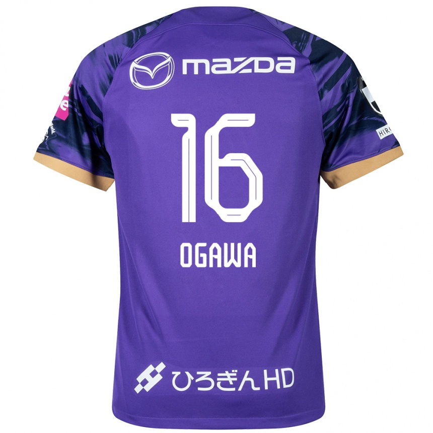 Kids Football Hikaru Ogawa #16 Purple White Home Jersey 2024/25 T-Shirt Za