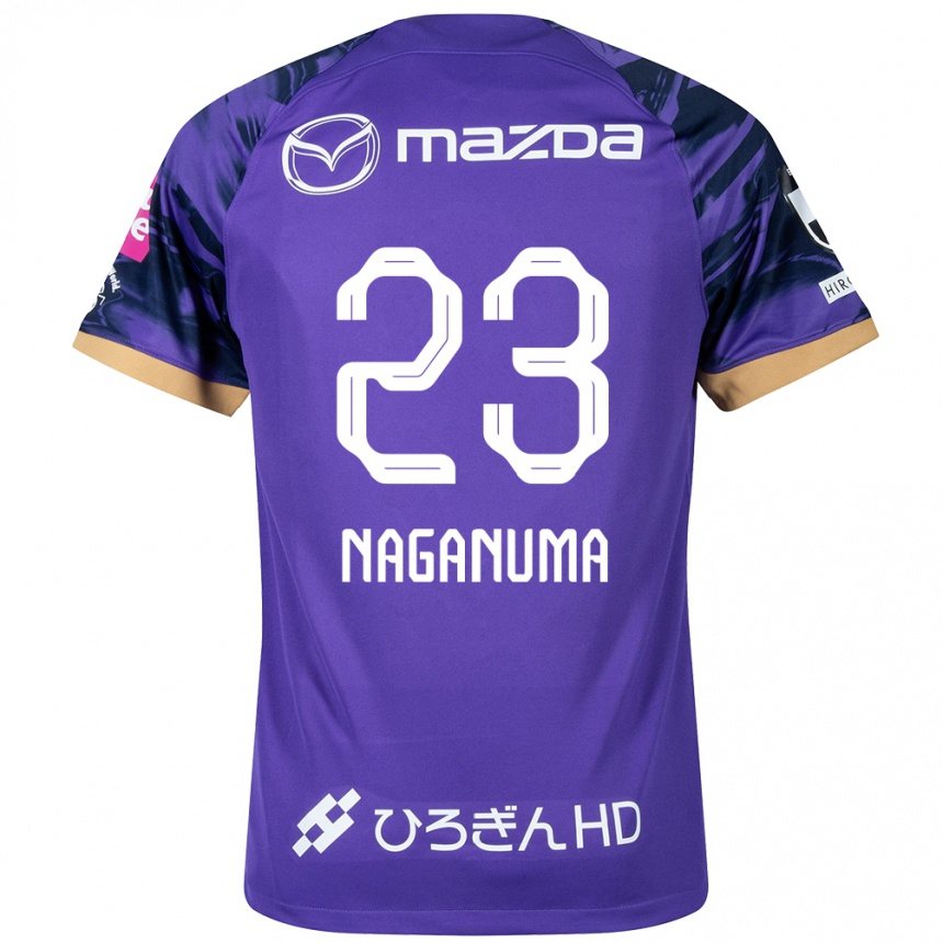 Kids Football Seimei Naganuma #23 Purple White Home Jersey 2024/25 T-Shirt Za