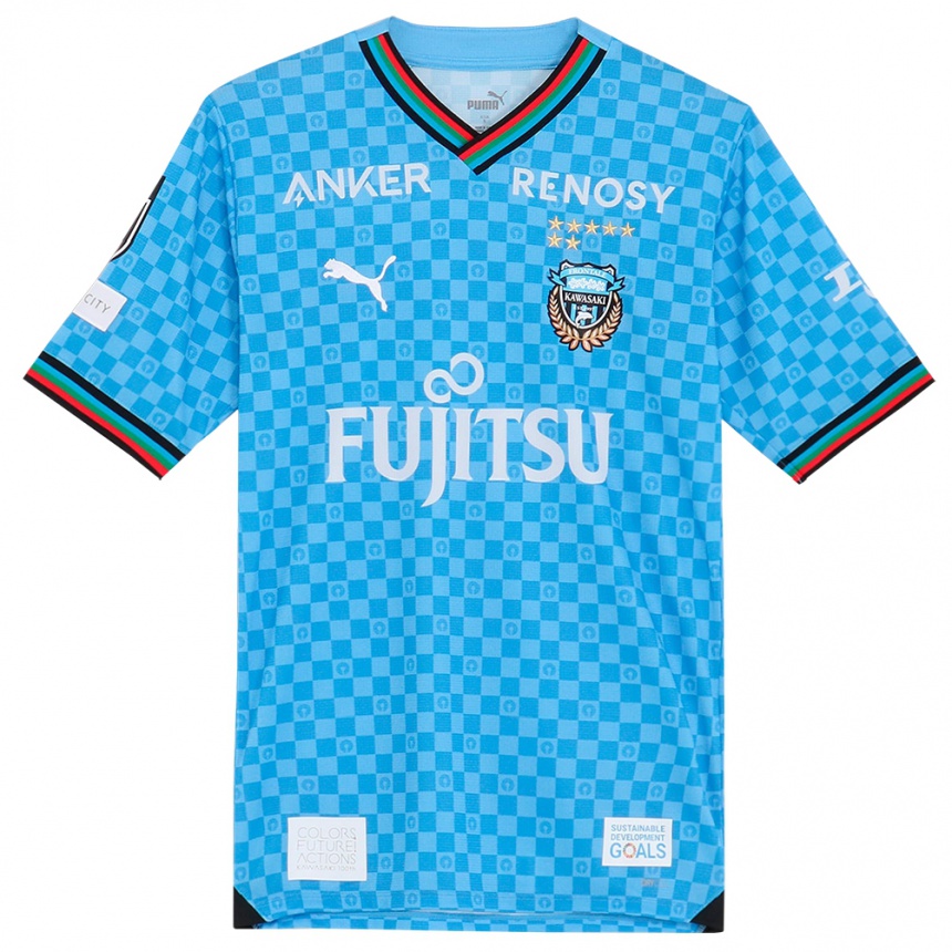 Kids Football Hinata Masuda #13 Azure Blue Home Jersey 2024/25 T-Shirt Za