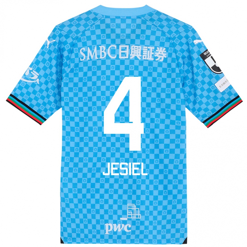 Kids Football Jesiel #4 Azure Blue Home Jersey 2024/25 T-Shirt Za