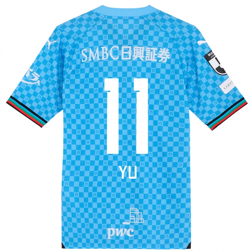 Kids Football Yu Kobayashi #11 Azure Blue Home Jersey 2024/25 T-Shirt Za