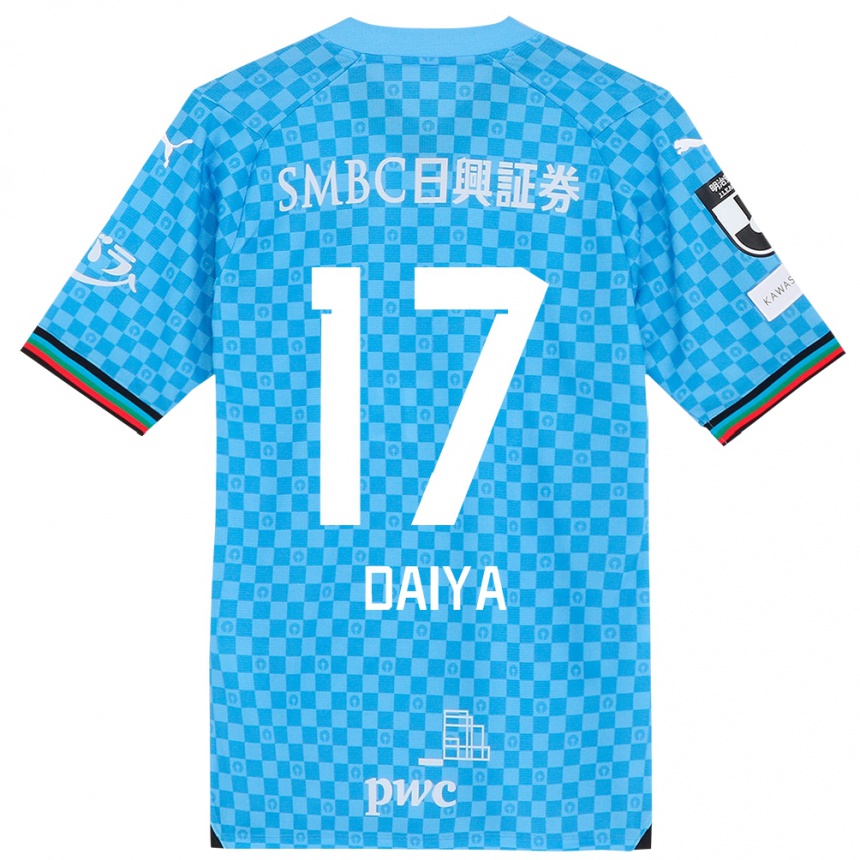 Kids Football Daiya Tono #17 Azure Blue Home Jersey 2024/25 T-Shirt Za