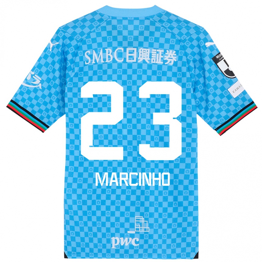 Kids Football Marcinho #23 Azure Blue Home Jersey 2024/25 T-Shirt Za