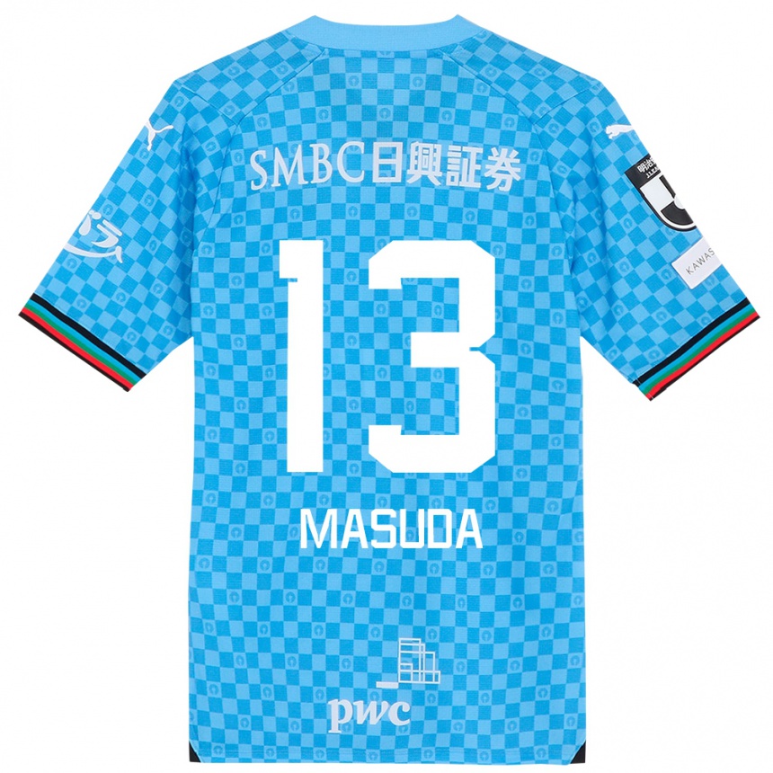 Kids Football Hinata Masuda #13 Azure Blue Home Jersey 2024/25 T-Shirt Za