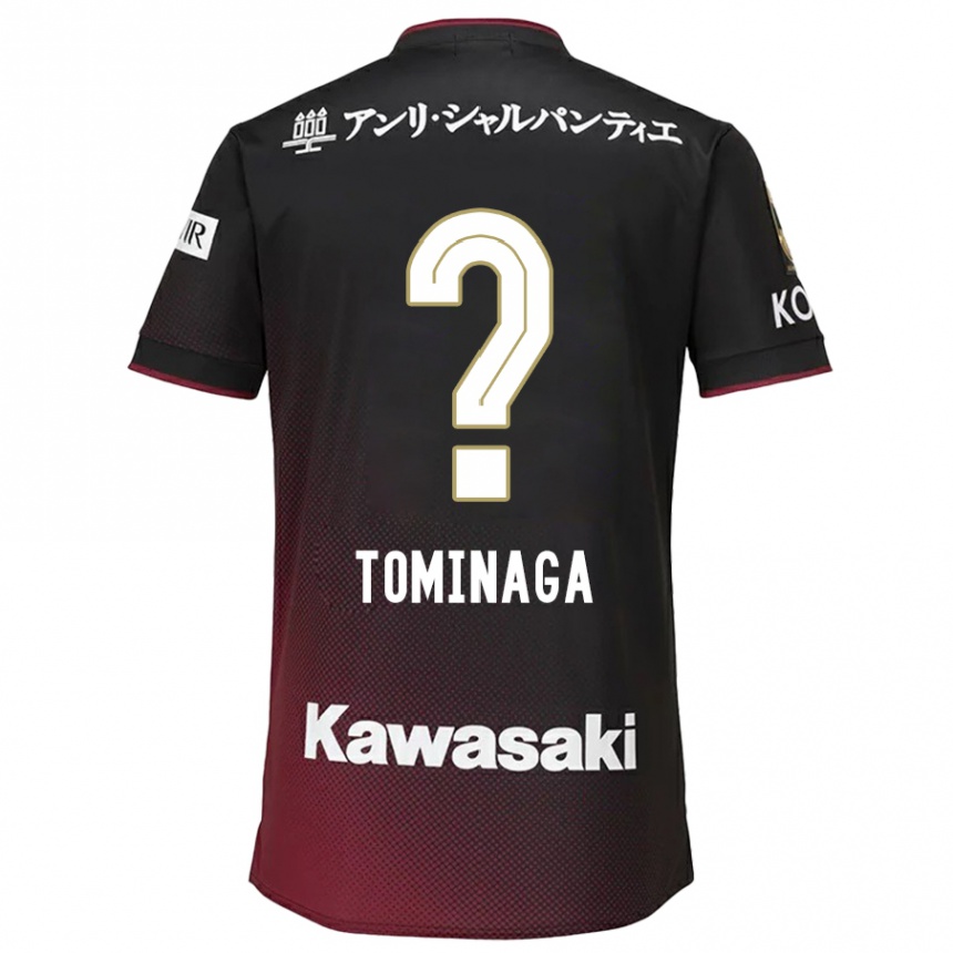 Kids Football Niina Tominaga #0 Black Red Home Jersey 2024/25 T-Shirt Za