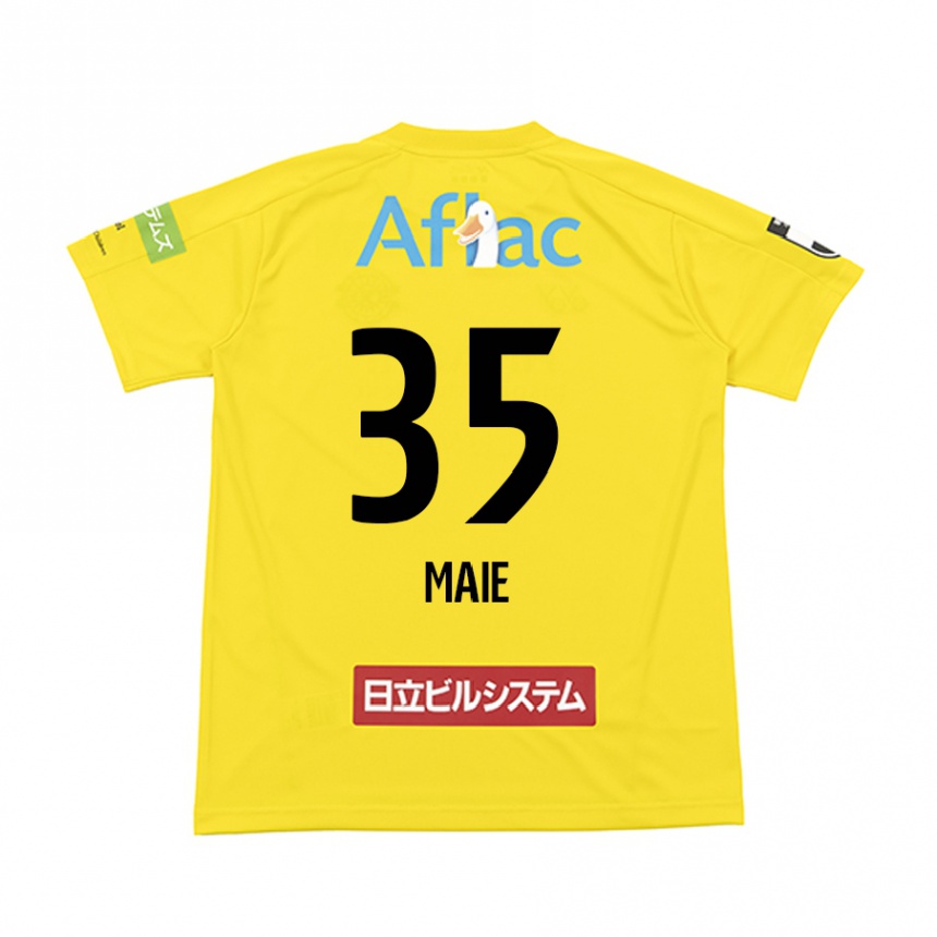 Kids Football Hidetaka Maie #35 Yellow Black Home Jersey 2024/25 T-Shirt Za