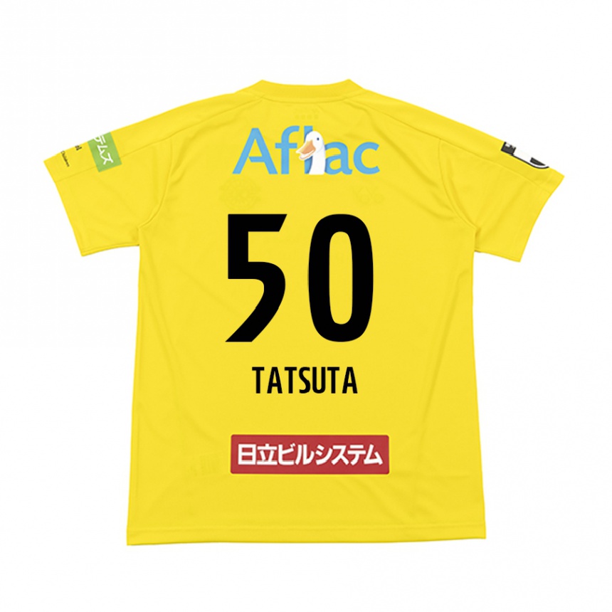 Kids Football Yugo Tatsuta #50 Yellow Black Home Jersey 2024/25 T-Shirt Za