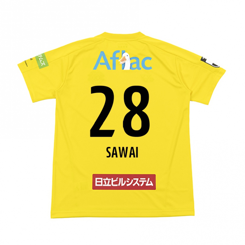 Kids Football Retsu Sawai #28 Yellow Black Home Jersey 2024/25 T-Shirt Za