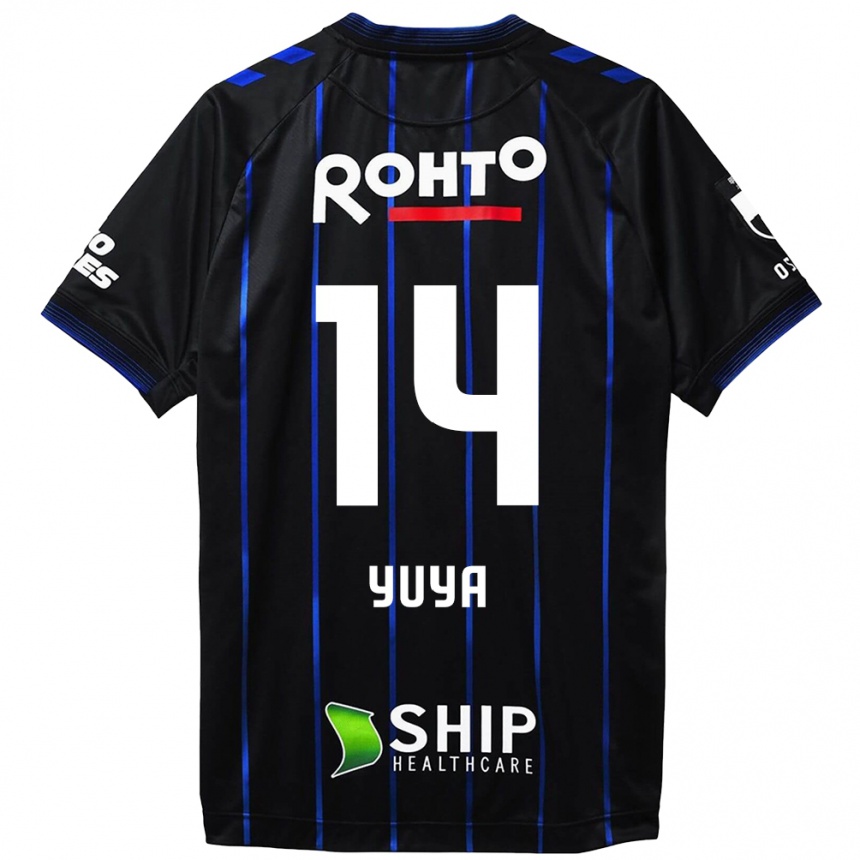 Kids Football Yuya Fukuda #14 Black Blue Home Jersey 2024/25 T-Shirt Za