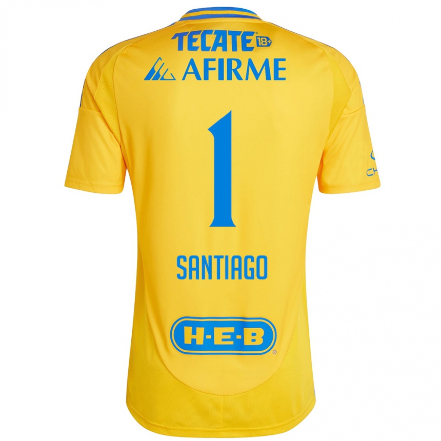 Kids Football Cecilia Santiago #1 Gold Yellow Home Jersey 2024/25 T-Shirt Za