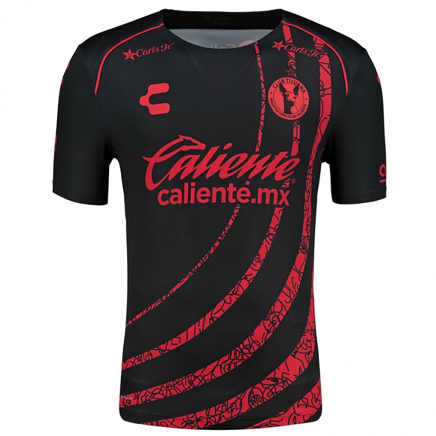 Kids Football Melissa Herrera #12 Black Red Home Jersey 2024/25 T-Shirt Za