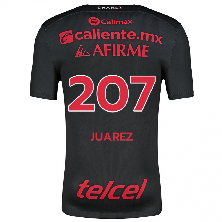 Kids Football José Juárez #207 Black Red Home Jersey 2024/25 T-Shirt Za