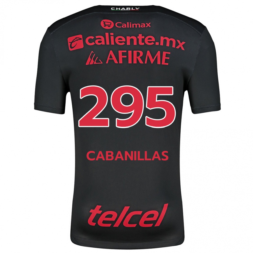 Kids Football Osvaldo Cabanillas #295 Black Red Home Jersey 2024/25 T-Shirt Za