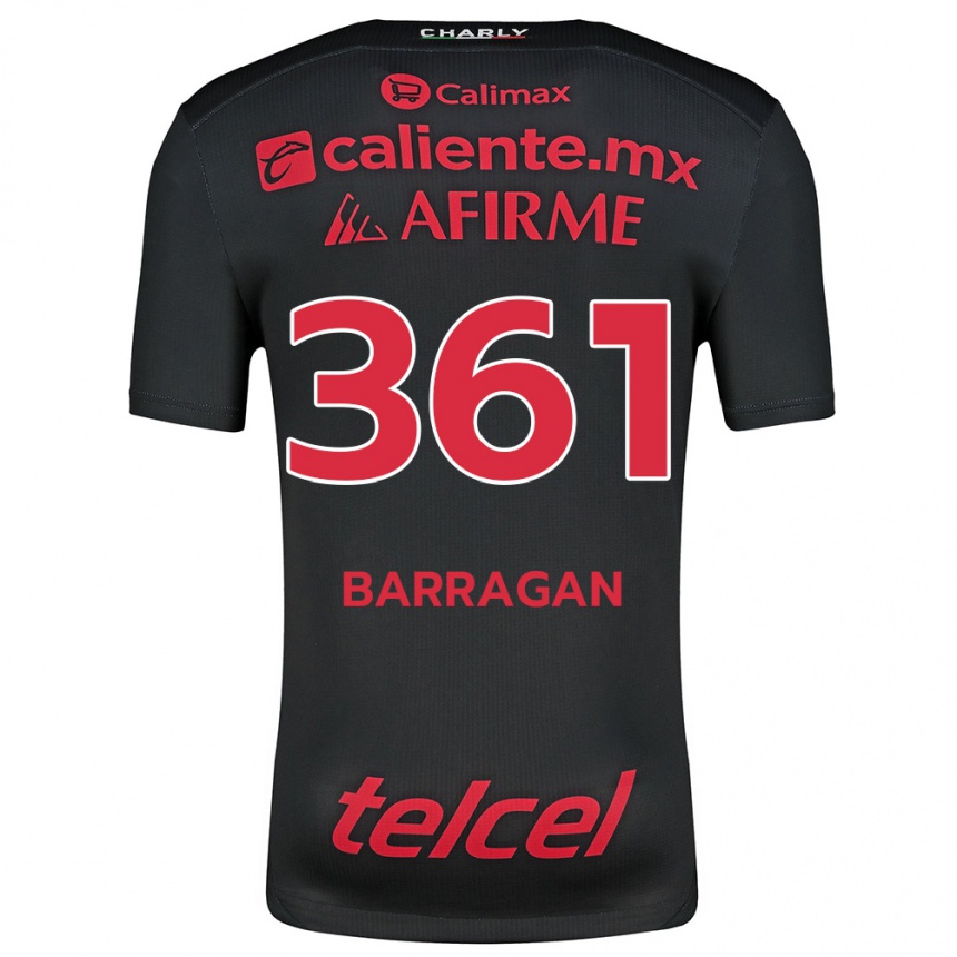 Kids Football Jesús Barragán #361 Black Red Home Jersey 2024/25 T-Shirt Za