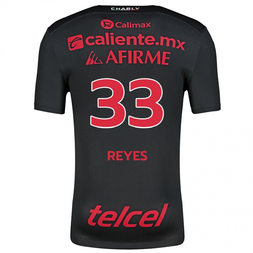 Kids Football Jazmín Reyes #33 Black Red Home Jersey 2024/25 T-Shirt Za