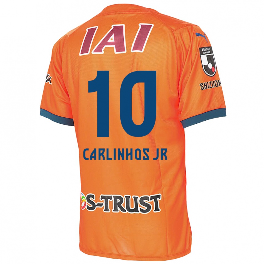 Kids Football Carlinhos Junior #10 Orange Blue Home Jersey 2024/25 T-Shirt Za