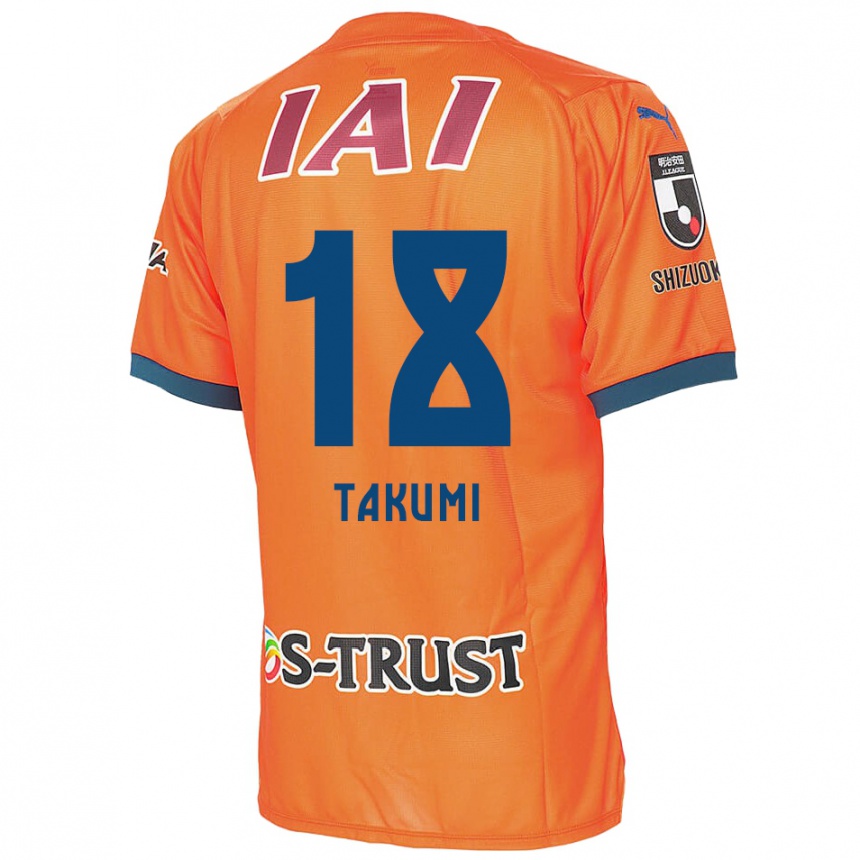 Kids Football Takumi Kato #18 Orange Blue Home Jersey 2024/25 T-Shirt Za