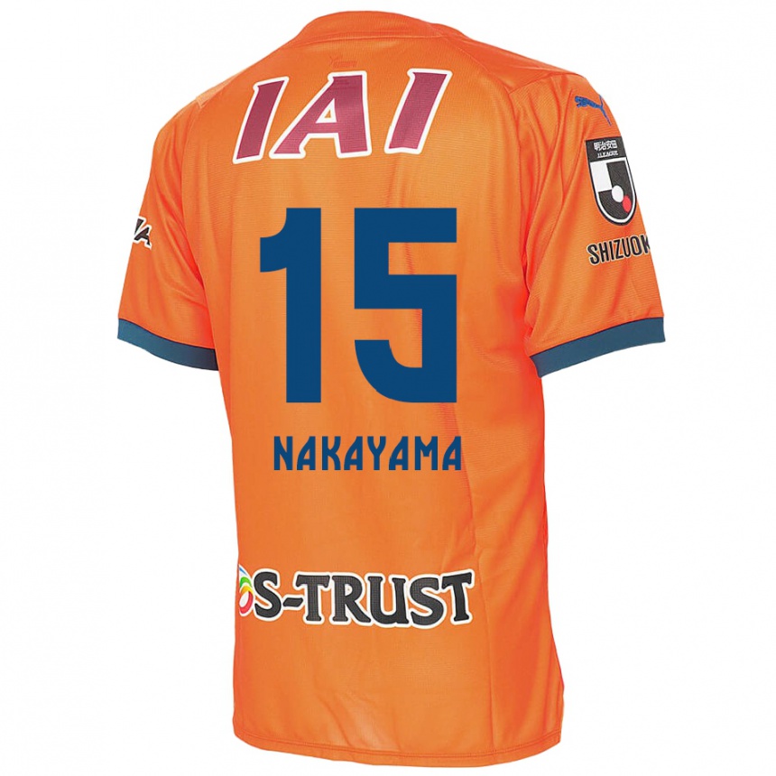 Kids Football Atsuki Nakayama #15 Orange Blue Home Jersey 2024/25 T-Shirt Za