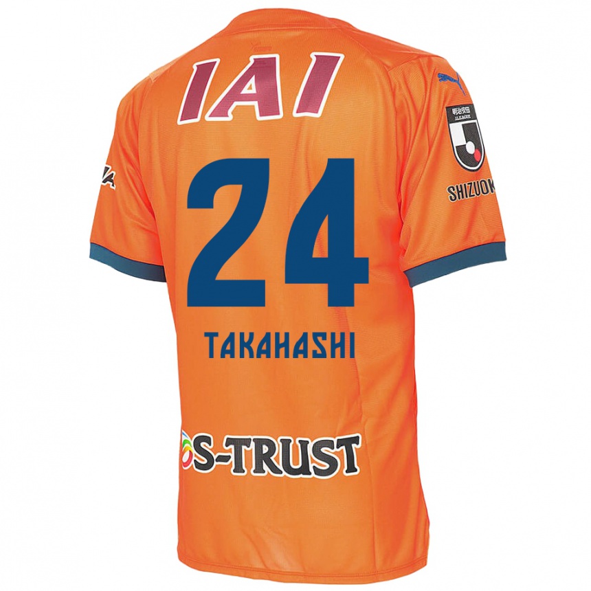 Kids Football Yuzuki Takahashi #24 Orange Blue Home Jersey 2024/25 T-Shirt Za