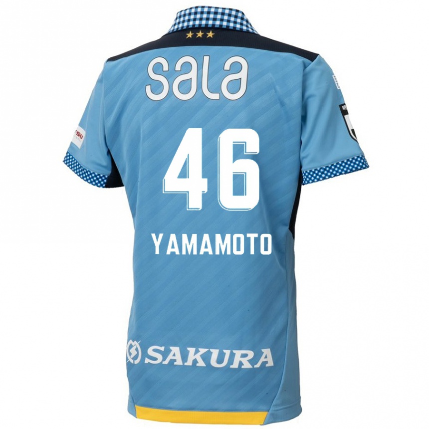 Kids Football Shota Yamamoto #46 Blue Black Home Jersey 2024/25 T-Shirt Za