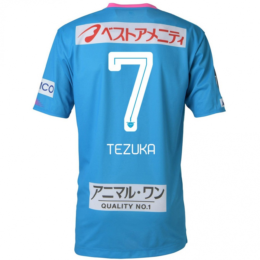 Kids Football Kohei Tezuka #7 Blue Pink Home Jersey 2024/25 T-Shirt Za