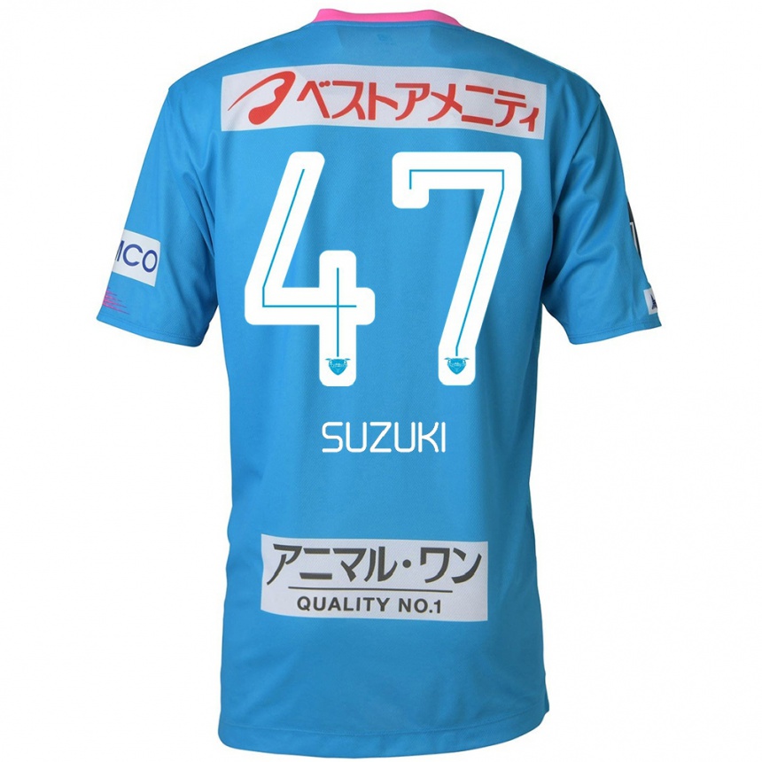 Kids Football Daichi Suzuki #47 Blue Pink Home Jersey 2024/25 T-Shirt Za