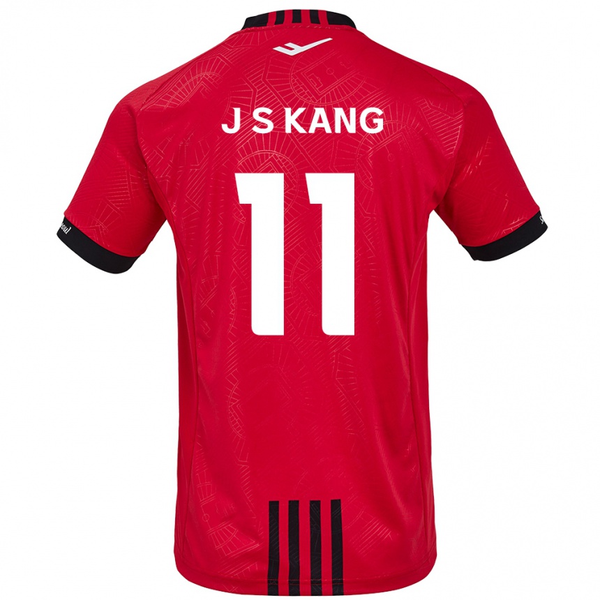 Kids Football Seong-Jin Kang #11 Red Black Home Jersey 2024/25 T-Shirt Za