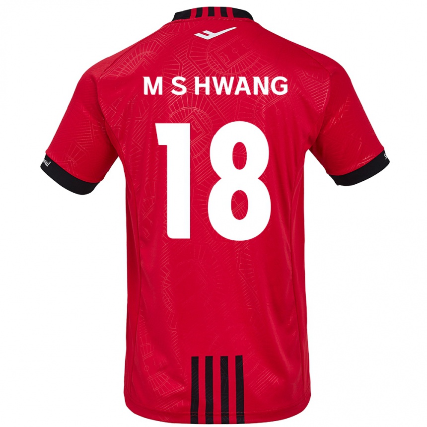 Kids Football Seong-Min Hwang #18 Red Black Home Jersey 2024/25 T-Shirt Za